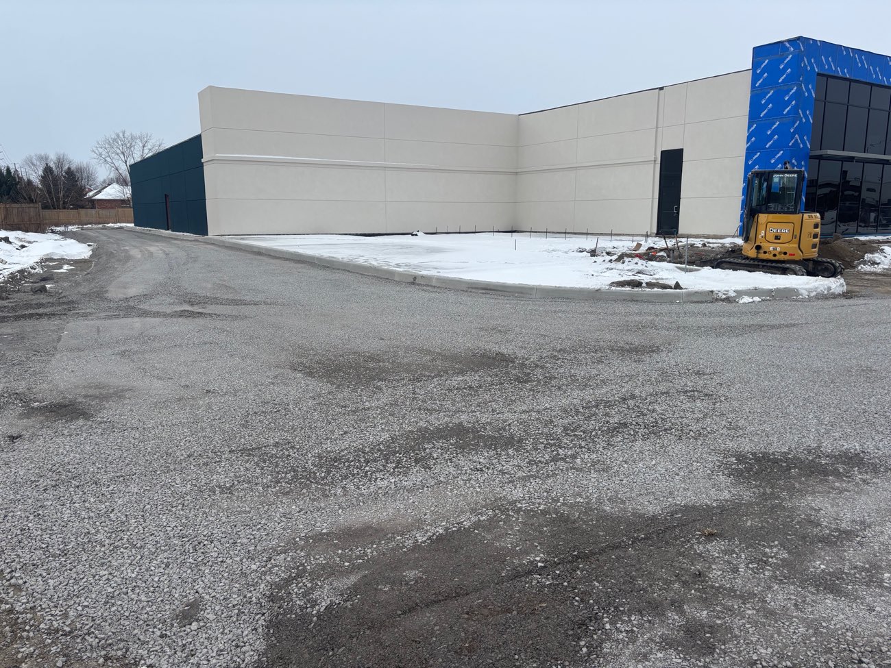 Teston Construction site work at a finished commercial building in the GTA