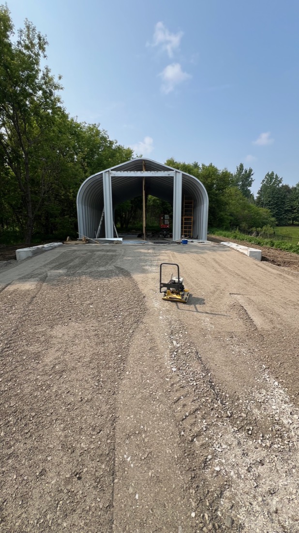 Finished steel structure on a Teston Construction concrete pad
